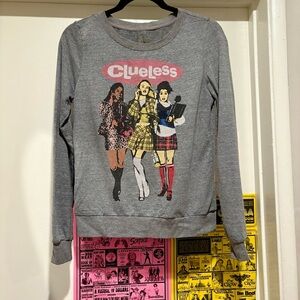 Authentic Clueless Movie Grey Long Sleeve Crewneck Shirt 2011 Classic Y2K Movie